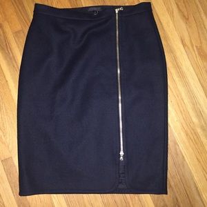J. Crew Wool Zip Pencil Skirt, Black